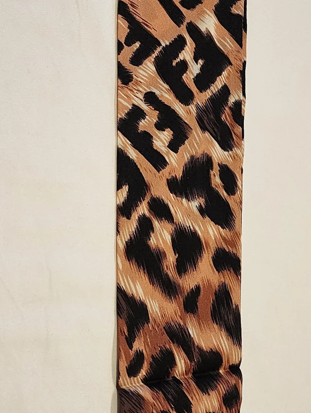 Fendi Brown Leopard-Print Scarf